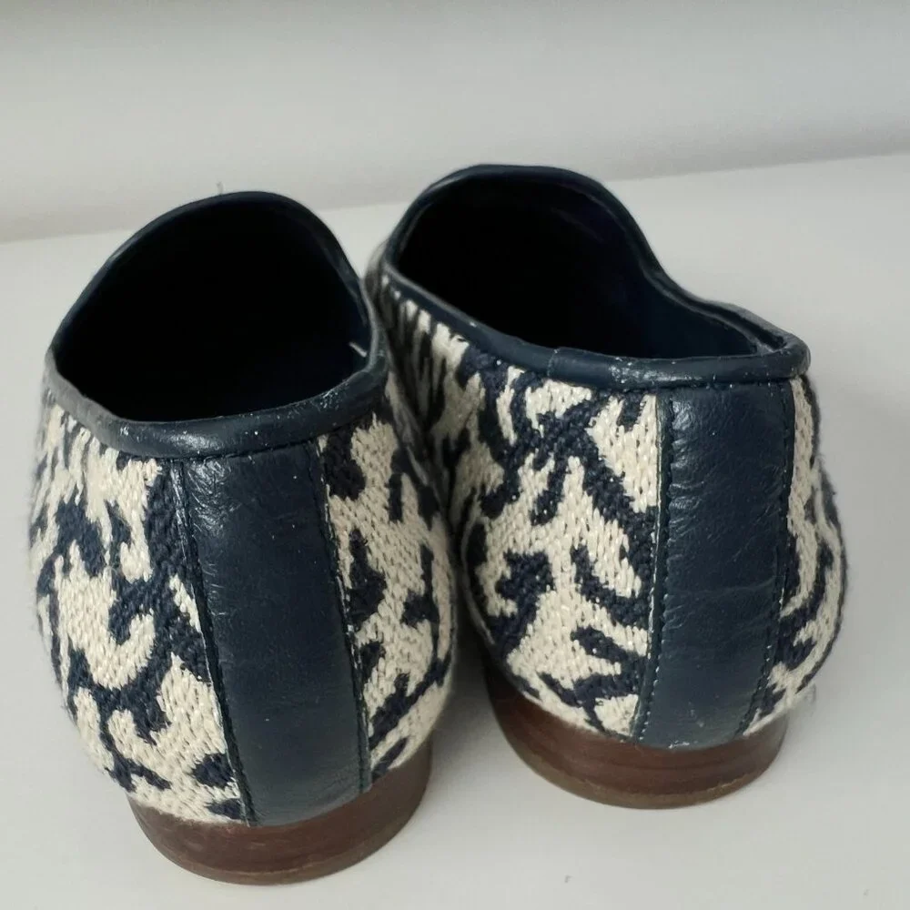 Jon Josef "Gatsby" Loafer Slipper in Blue and Ivory Coral Design SZ 9 - Picture 5 of 8